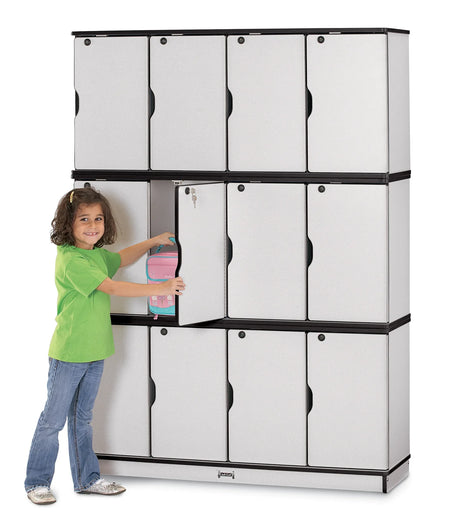 Rainbow Accents® Stacking Lockable Lockers - Triple Stack - Black