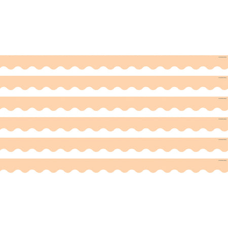 Peach Scalloped Border Trim, 35 Feet Per Pack, 6 Packs