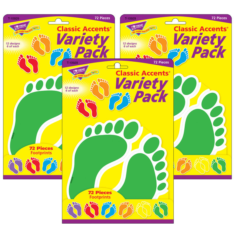 Footprints Classic Accents&reg; Variety Pack, 36 Per Pack, 3 Packs