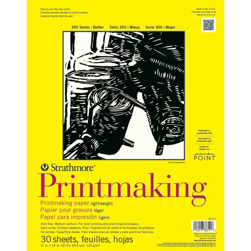 300 Series Printmaking Pad, Glue Binding, 30 Sheet, 11x14 inch, 1 Count