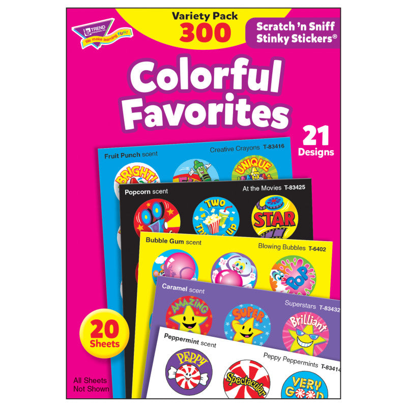 Colorful Favorites Stinky Stickers&reg; Variety Pack, 300 ct