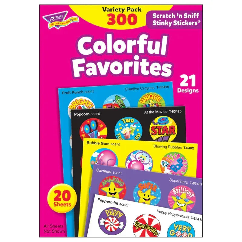 Colorful Favorites Stinky Stickers&reg; Variety Pack, 300 ct