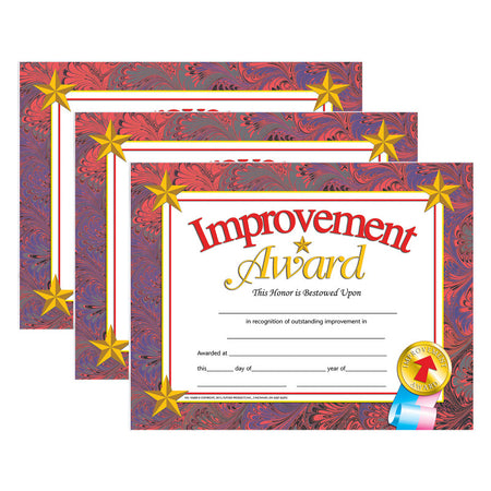 Improvement Award Certificate, 30 Per Pack, 3 Packs