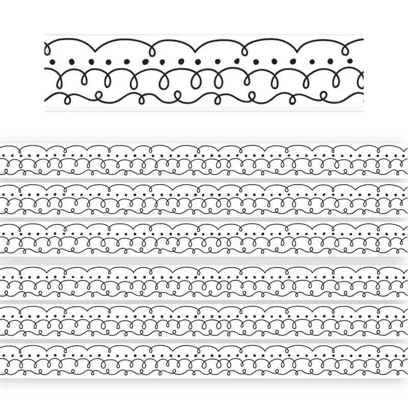 Squiggles and Dots Die-Cut Border Trim, 35 Feet Per Pack, 6 Packs