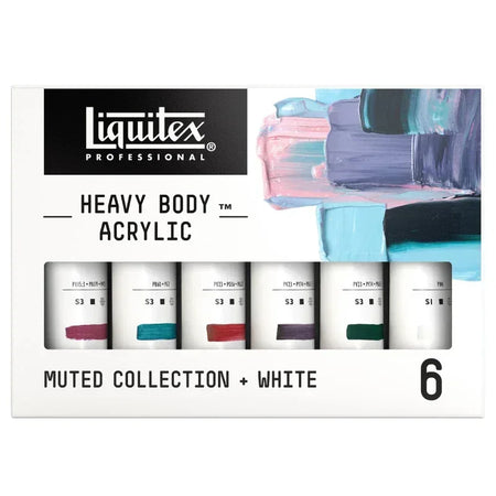 Professional Heavy Body Acrylic Paint, Muted Collection, 59 mL, Set of 6
