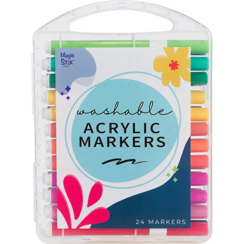 Washable Acrylic Markers, Assorted, 24 Pack