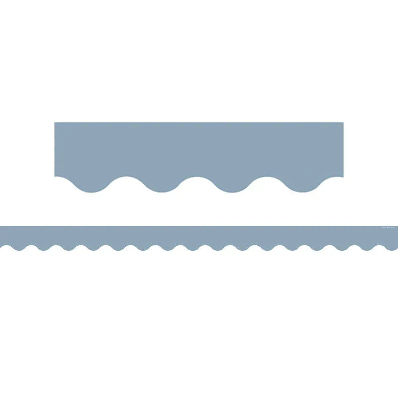Cottage Blue Scalloped Border Trim, 35 Feet