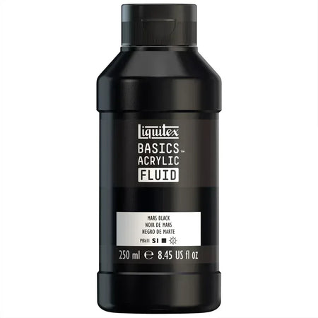 BASICS Acrylic Fluid, 250 mL, Bottle, Mars Black