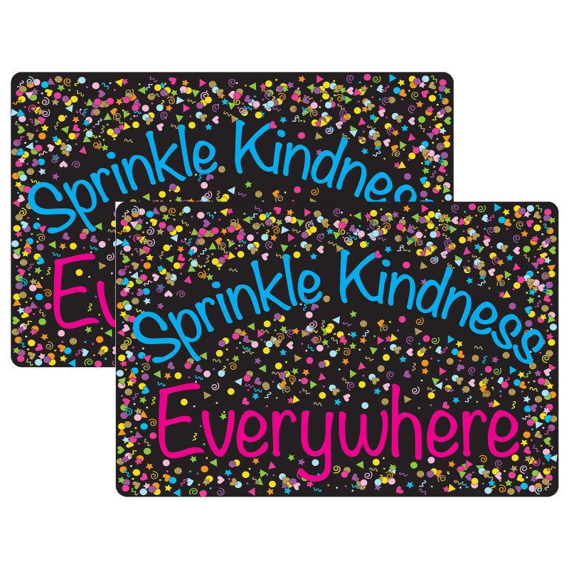 Welcome Mat with Slip Resistant Backing, 15.5" x 23.5", Confetti, Sprinkle Kindness Everywhere, Pack of 2