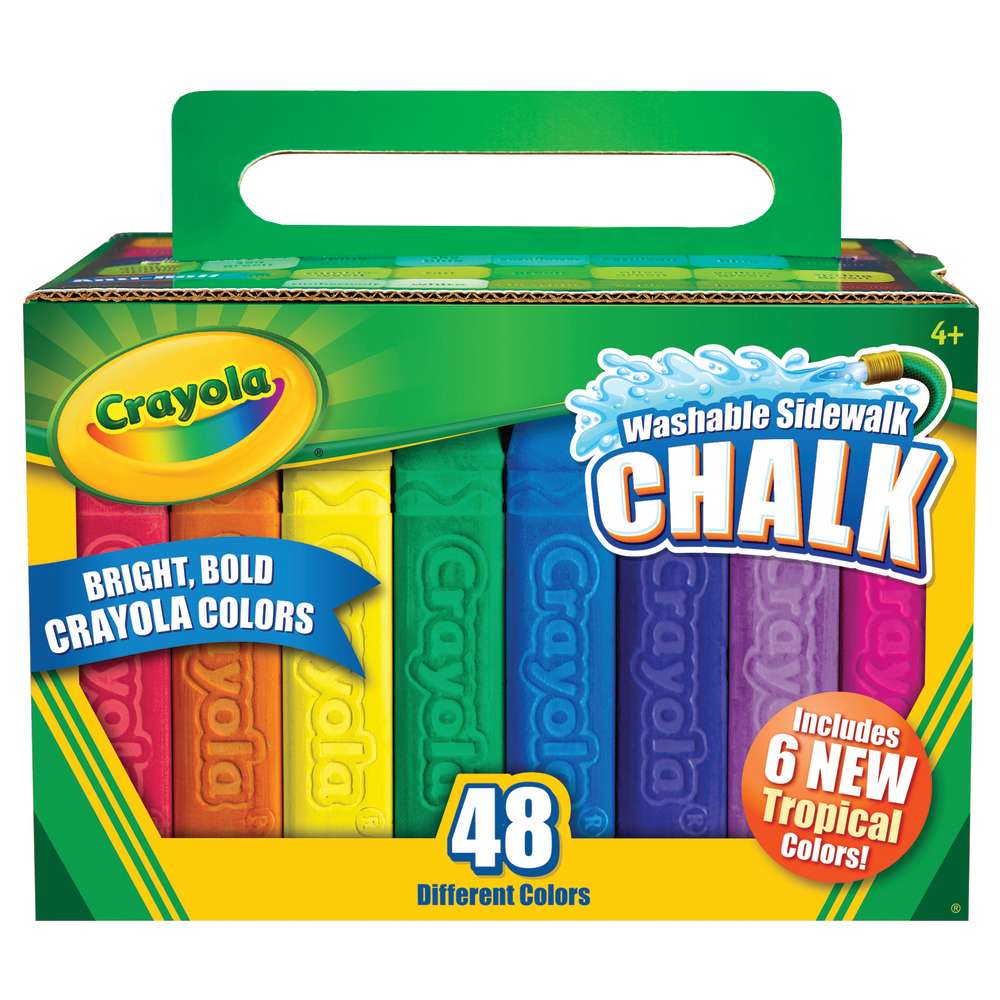 Crayola® Washable Sidewalk Chalk, 48 Colored Chalk Sticks, (BIN51-2048)