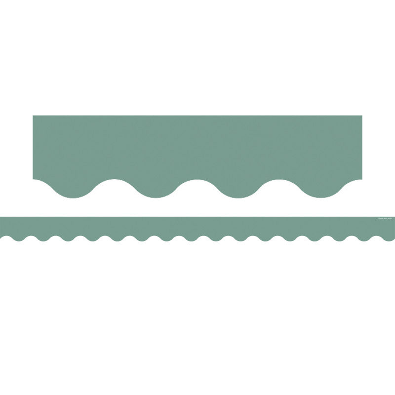 Retreat Green Scalloped Border Trim, 35 Feet