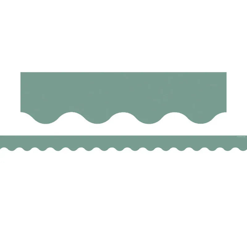 Retreat Green Scalloped Border Trim, 35 Feet