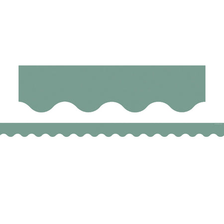 Retreat Green Scalloped Border Trim, 35 Feet