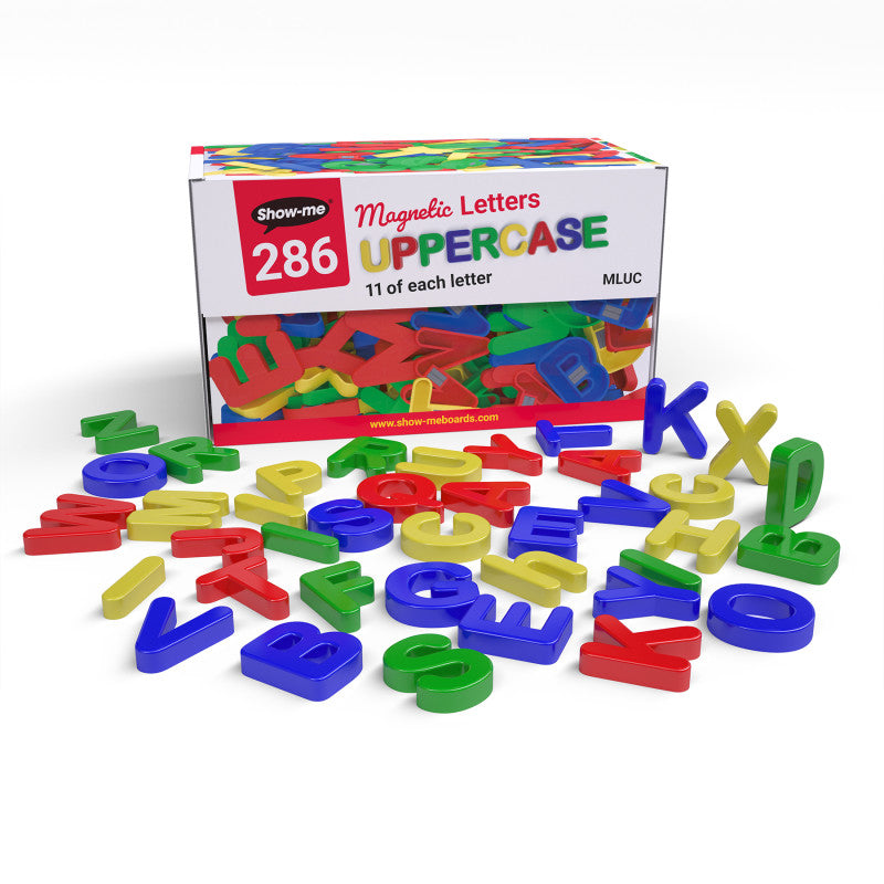 Magnetic Uppercase Letters, Assorted Colors, 286 Pieces