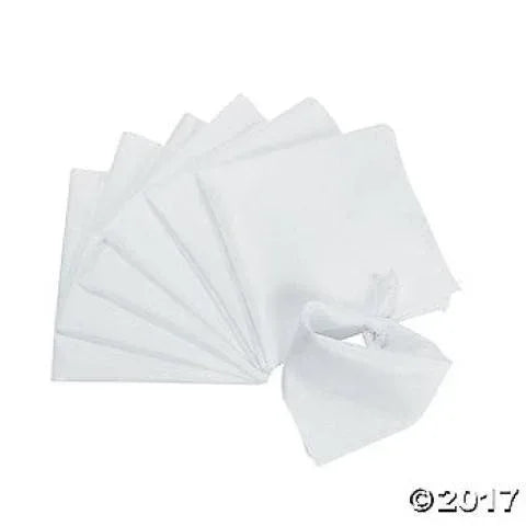 White Polyester Bandannas To Decorate - 12 pcs.