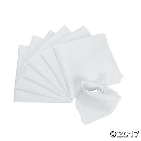 White Polyester Bandannas To Decorate - 12 pcs.