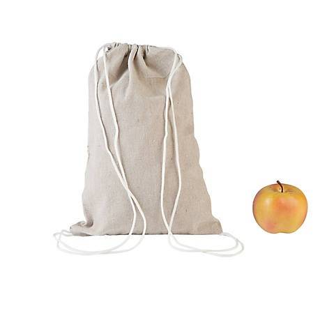 Natural Canvas Drawstring Backpacks to Decorate, Medium - 12/Pack