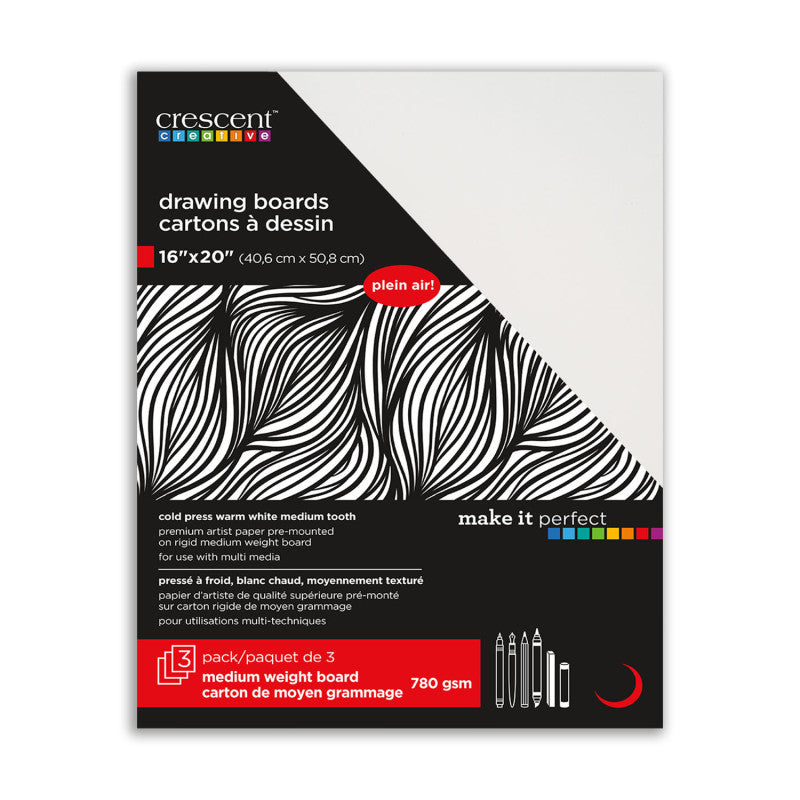 Cold Press Watercolor Board, 16 x 20 in, White, 3-Pack
