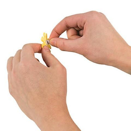 Fabric Self-Adhesive Daisies with Jewel Center - 36/pkg.