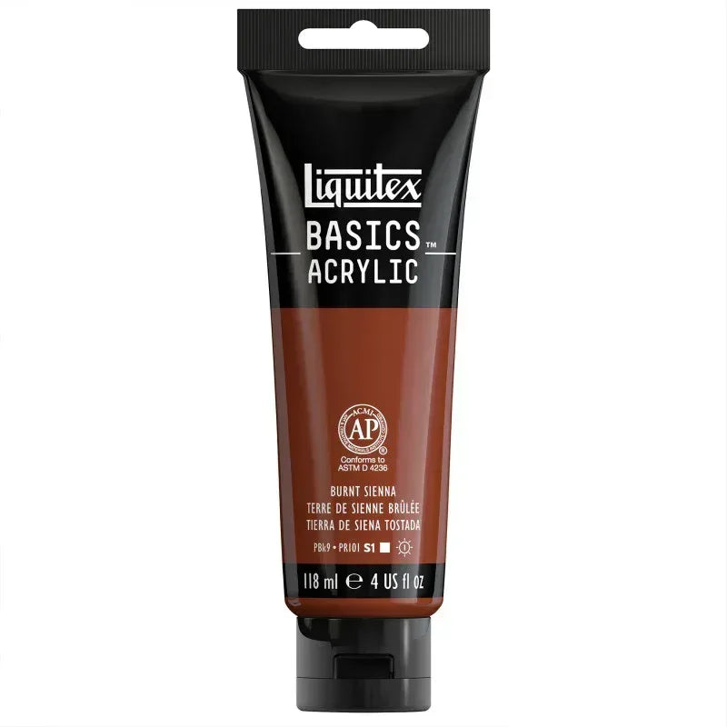 BASICS Acrylic Paint, 118 mL Tube, Burnt Sienna