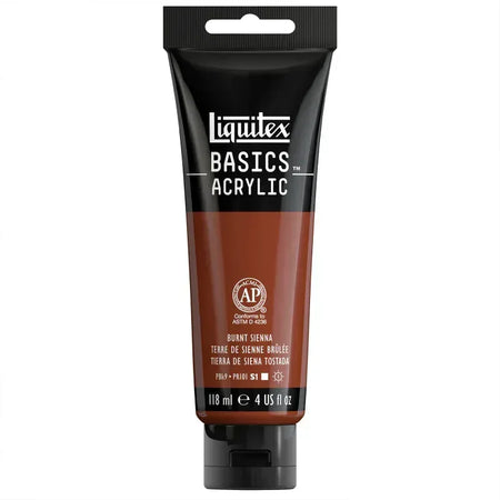 BASICS Acrylic Paint, 118 mL Tube, Burnt Sienna