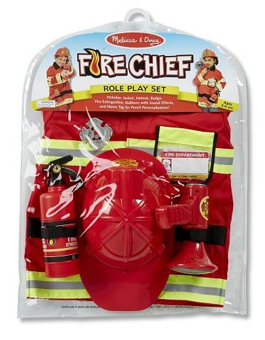Melissa & Doug Fire Chief Role Play Costume Dress-Up Set (7 pcs) 4834