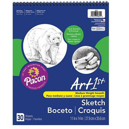 PACON, ART1ST SKETCH BOOK 14" X 17" WHITE 30 SHEETS, 4852