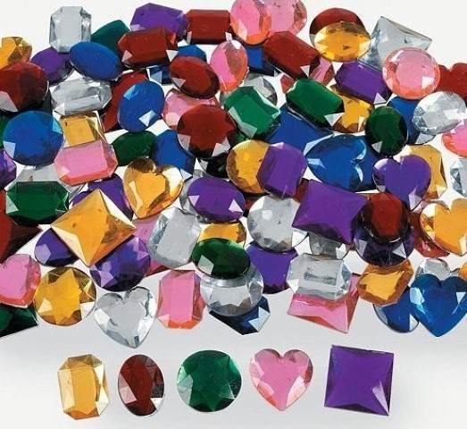1" Jumbo Self-Adhesive Jewel Assortment (100/pkg)