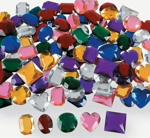 1" Jumbo Self-Adhesive Jewel Assortment (100/pkg)