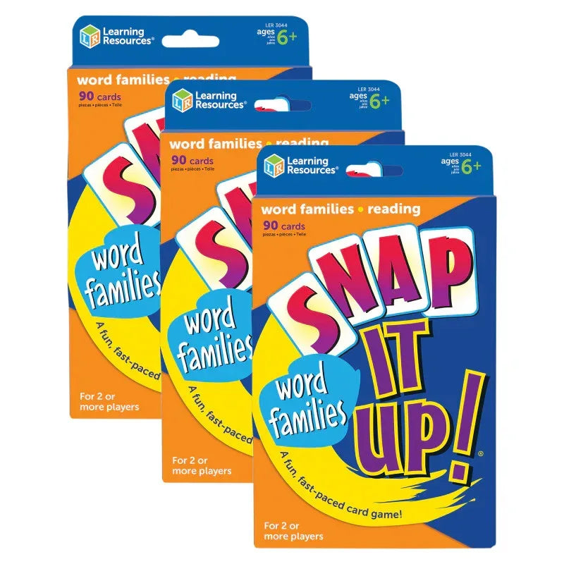 Snap it Up!&reg; Card Games, Phonics & Reading: Word Families, Pack of 3