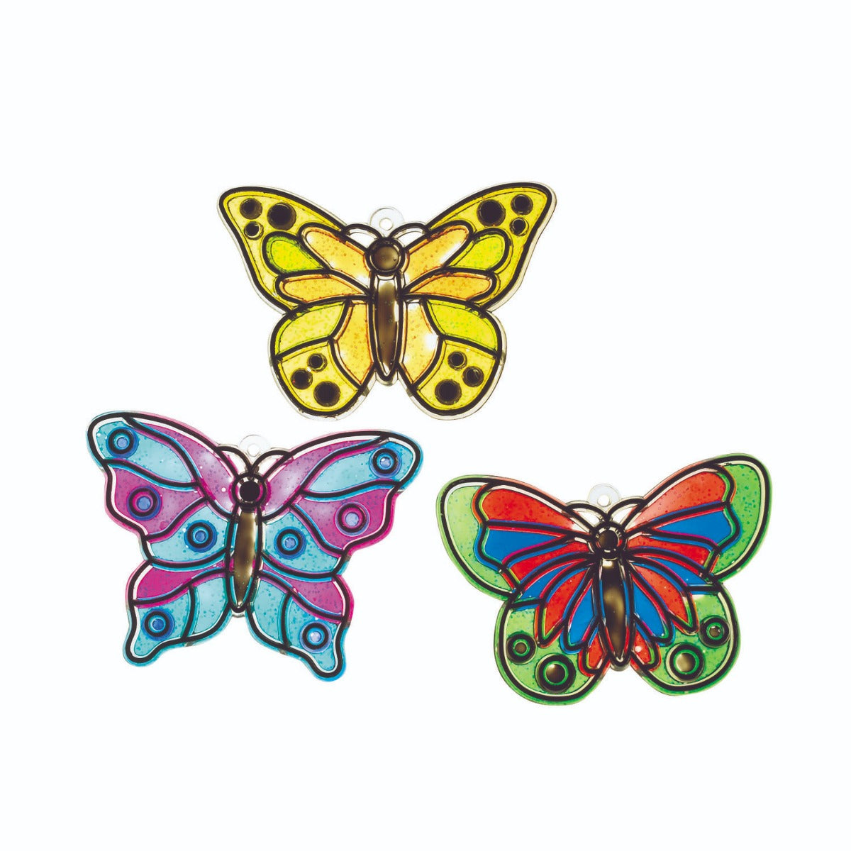 Butterfly Plastic Suncatchers 2-1/2" - Assorted styles - 12/PKG