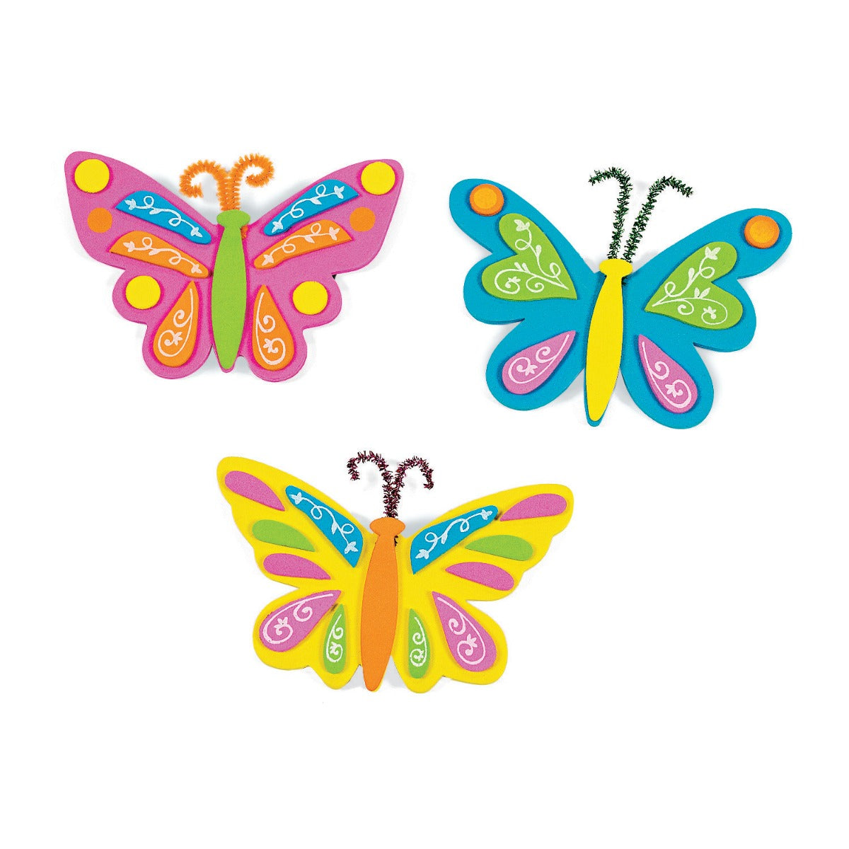 Foam Butterfly Magnet Craft Kit - 12 Project Pack (K48674)