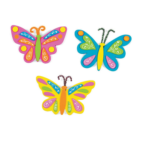 Foam Butterfly Magnet Craft Kit - 12 Project Pack (K48674)