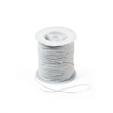 Thin White Elastic Bead Cord - .7mm x 100 yards
