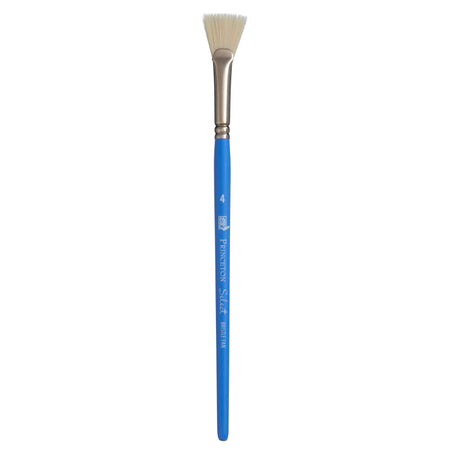 Select Artiste Bristle Fan Brush, Synthetic Bristles, Short Handle Mixed Media Paintbrush, Jewel Blue, Size 4, 1 Count