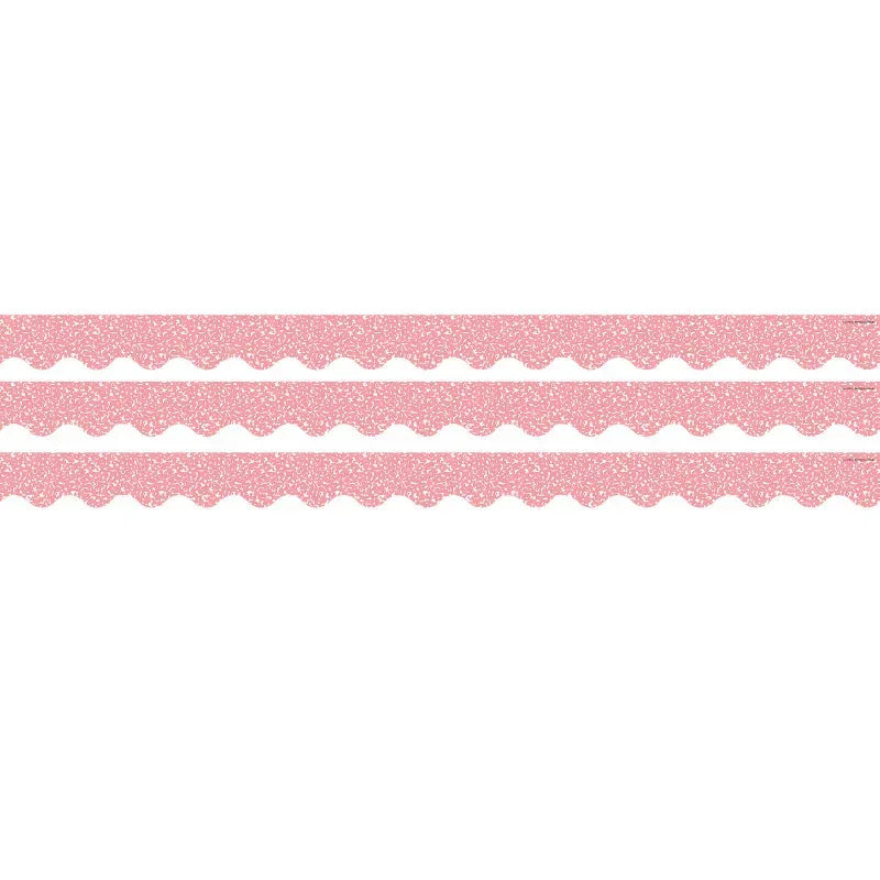 Composition Pink Scalloped Border Trim, 35 Feet Per Pack, 3 Packs