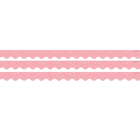 Composition Pink Scalloped Border Trim, 35 Feet Per Pack, 3 Packs