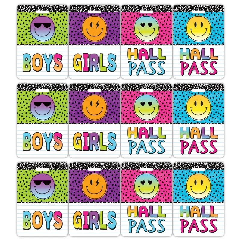 Brights 4Ever Hall Pass with Lanyard, 4 Per Pack, 3 Packs