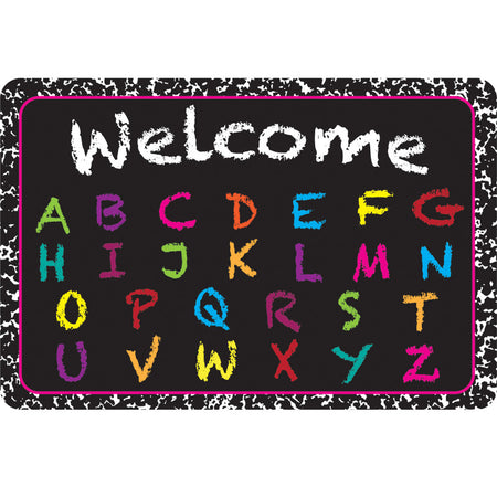 The Original Fun Mat&trade;, Welcome Mat, 15.5" x 23.5", Chalk Alphabet Welcome