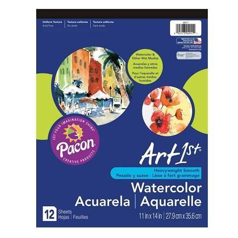 Watercolor Pad, 90 lb., 11" x 14", 12 Sheets, (P4911)