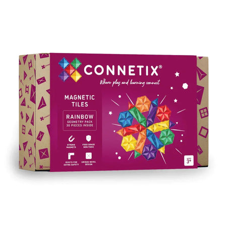 Magnetic Tiles Rainbow Geometry Pack, 30 Pieces