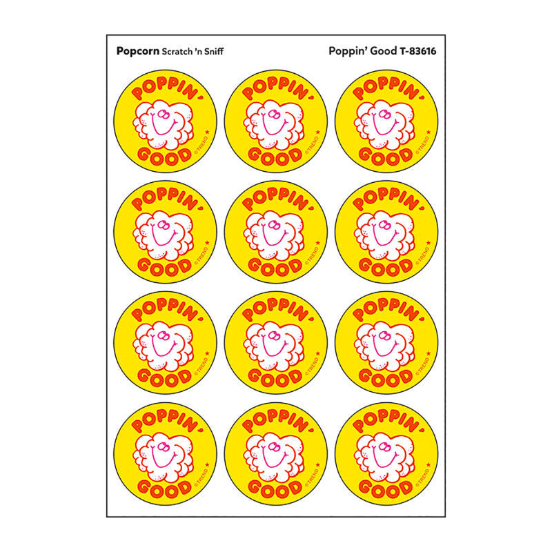 Poppin' Good/Popcorn Scented Stickers, Pack of 24