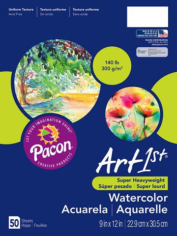 UCREATE® WATERCOLOR PAPER 12" X 18" WHITE, PACKAGE, 140 LB. 50 SHEETS (DIXP4943)