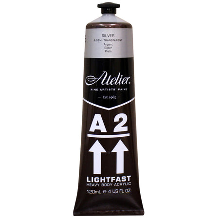 A2 Heavy Body Lightfast Artist Acrylic, 4 oz., Silver