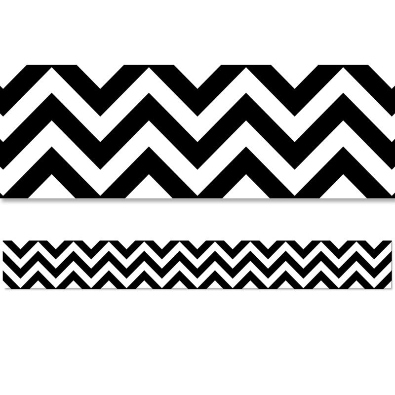 Black Chevron EZ Border, 48 Feet