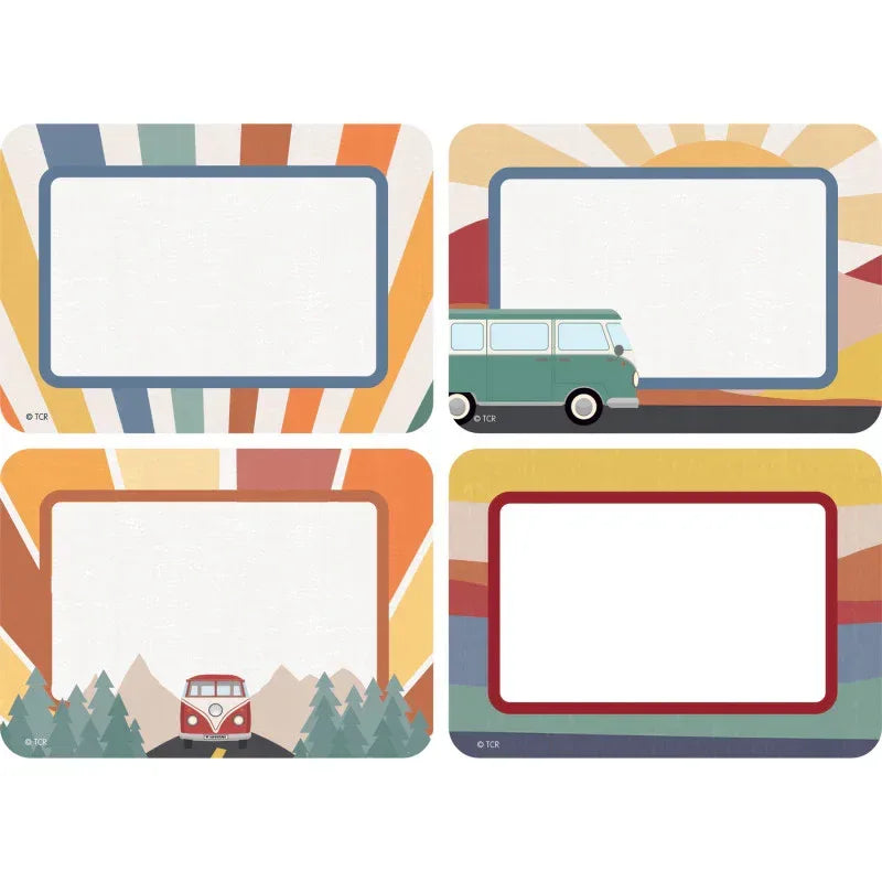 Moving Mountains Road Trip Name Tags/Labels - Multi-Pack, 3-1/2" x 2-1/2", Pack of 36