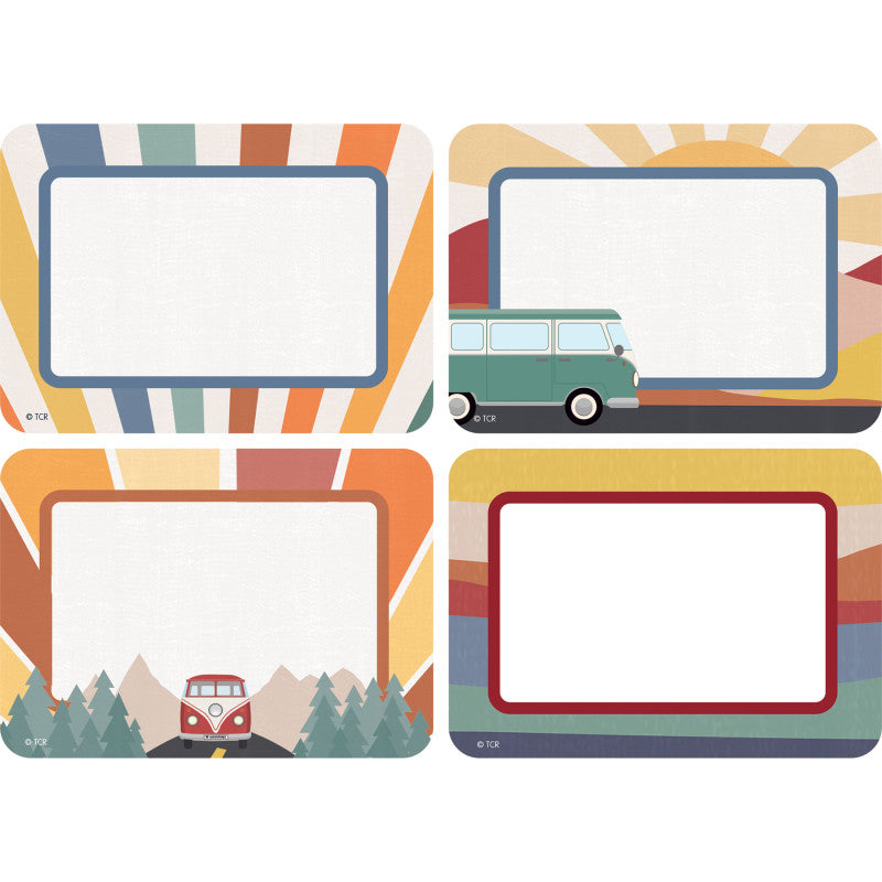 Moving Mountains Road Trip Name Tags/Labels - Multi-Pack, 3-1/2" x 2-1/2", Pack of 36