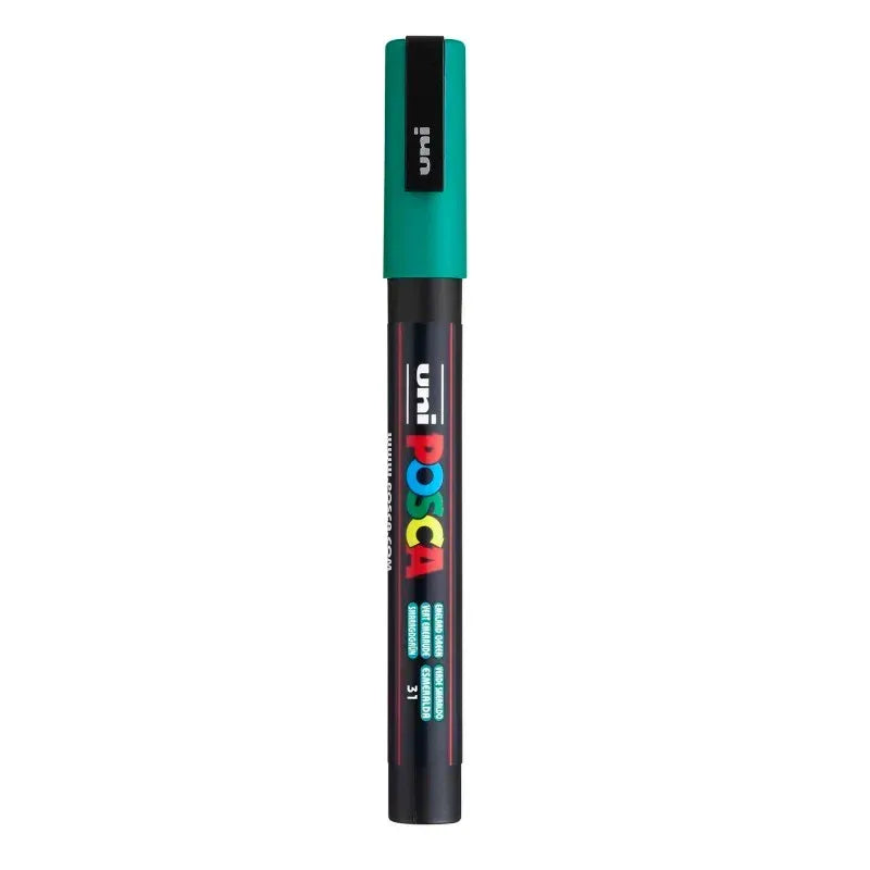 uni® POSCA PC-3M Water-Based Paint Markers, Reversible Fine Tip (0.9-1.3mm), Emerald Green