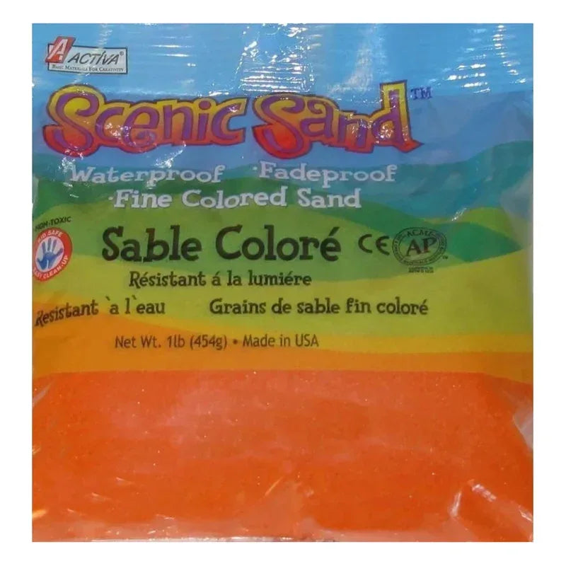Scenic Sand™ Craft Colored Sand, Orange, 1lb (454g) Bag