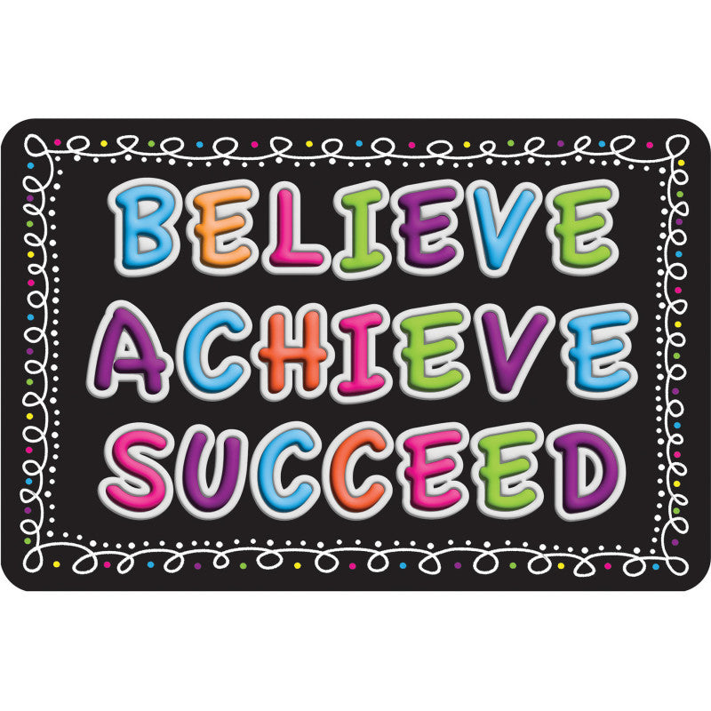 The Original Fun MatÂ® Computer Mouse Pad, 11.75x8 in, Believe, Achieve, Succeed, Chalk Loops